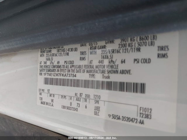 Ford Transit-150 2015 1FTNE1ZM7FKA73754 Image 9