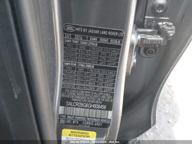 SALCR2BG6GH608456 Land Rover Discovery Sport Hse