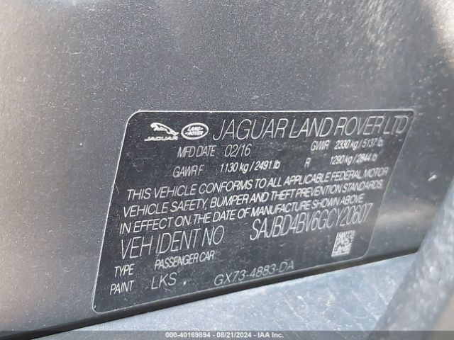 SAJBD4BV6GCY20607 Jaguar Xf 35t Premium