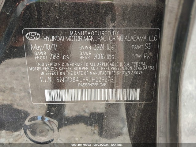 Hyundai Elantra Value Edition 2018 5NPD84LF9JH229279 Image 9