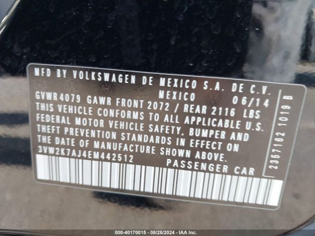 3VW2K7AJ4EM442512 Volkswagen Jetta 2.0l S