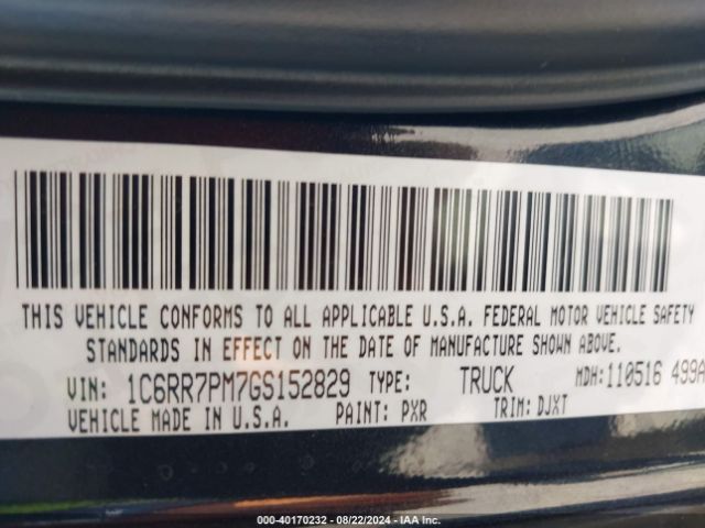 1C6RR7PM7GS152829 RAM 1500 Longhorn