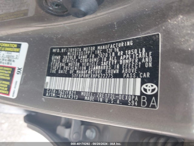 Toyota Corolla Le Eco 2017 5YFBPRHEXHP622275 Image 9