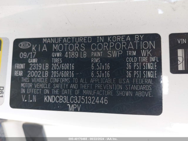 KIA NIRO LX 2018 KNDCB3LC3J5132446 Image 9