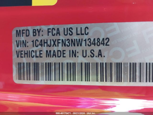 1C4HJXFN3NW134842 Jeep Wrangler Unlimited Rubicon 4x4