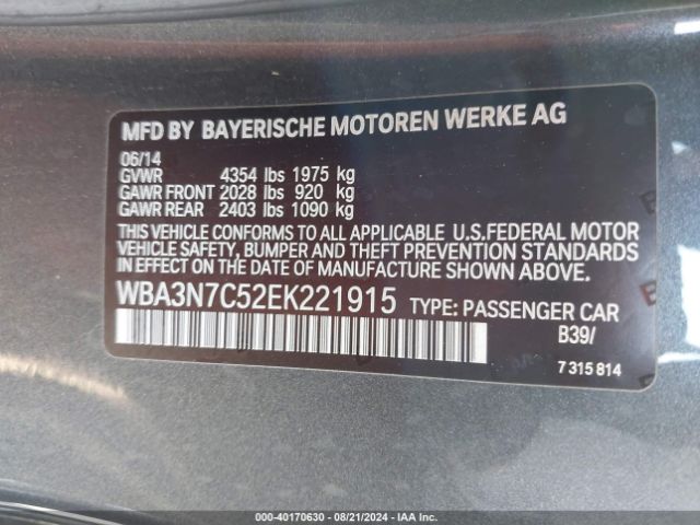 WBA3N7C52EK221915 BMW 428i