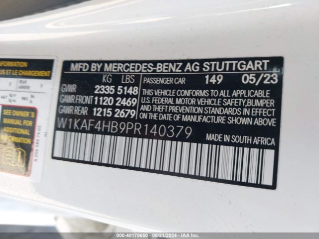 W1KAF4HB9PR140379 Mercedes-Benz C 300 4matic