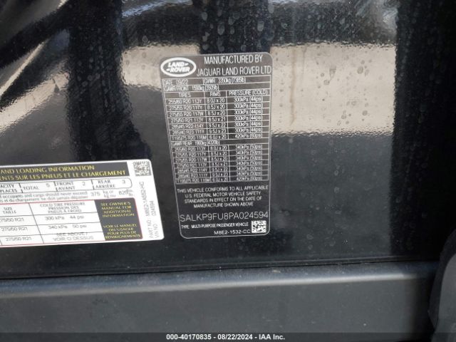 SALKP9FU8PA024594 Land Rover Range Rover P400 Se