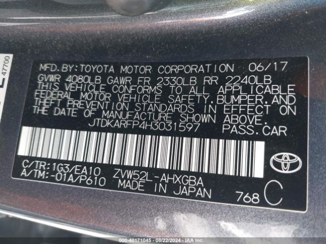 JTDKARFP4H3031597 Toyota Prius Prime Premium