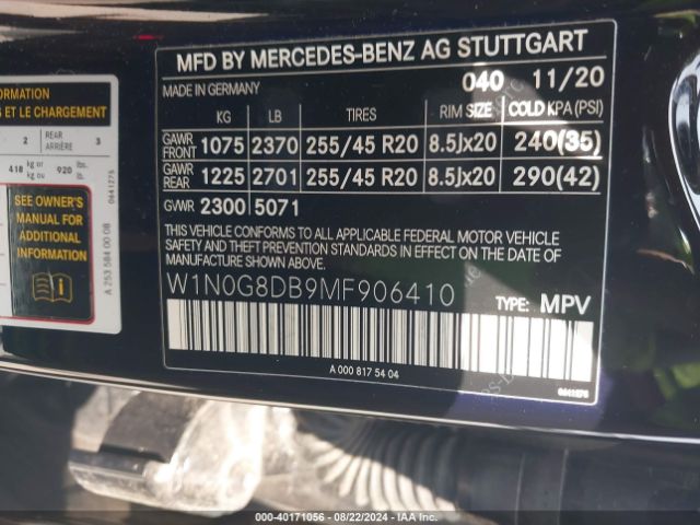 W1N0G8DB9MF906410 Mercedes-Benz Glc 300 Suv