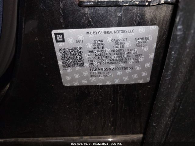 1G6AB5SX2J0175053 Cadillac ATS LUXURY
