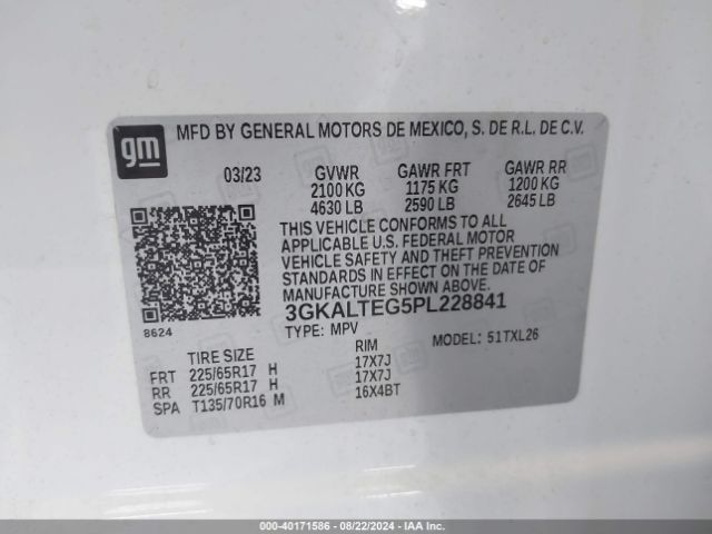 3GKALTEG5PL228841 GMC Terrain Awd Sle