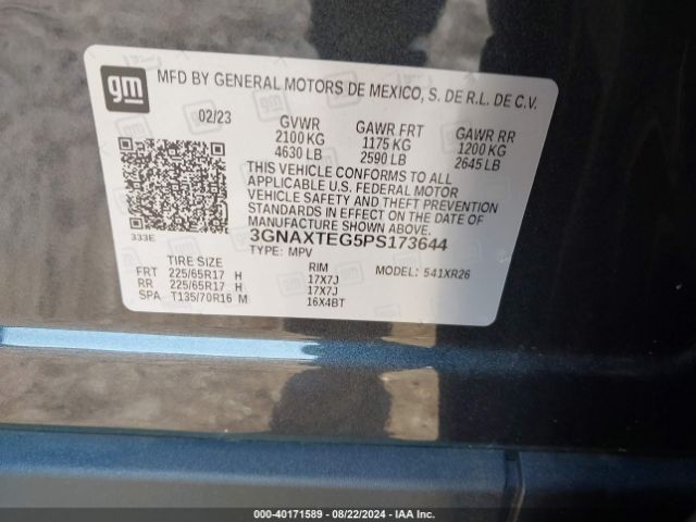 3GNAXTEG5PS173644 Chevrolet Equinox Awd 2fl