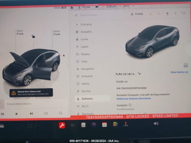 7SAYGDED2PF931969 Tesla Model Y Rwd