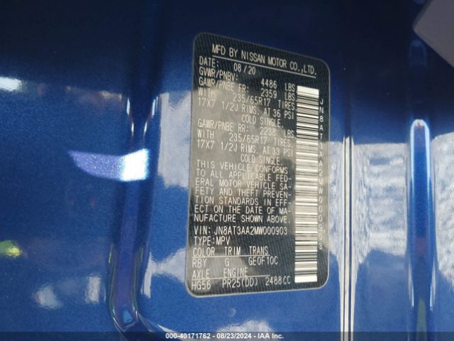 JN8AT3AA2MW000903 Nissan Rogue S Fwd