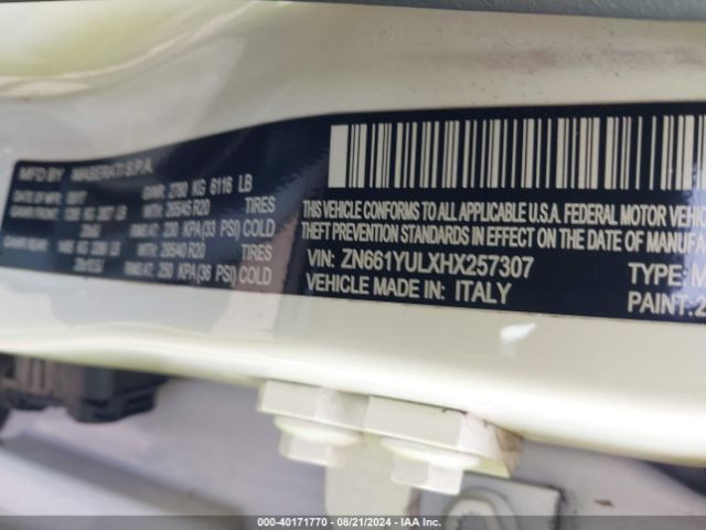 ZN661YULXHX257307 Maserati LEVANTE S