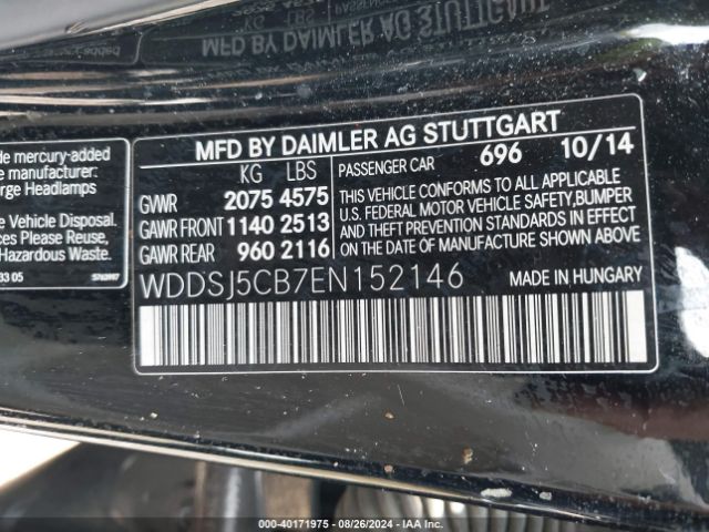 WDDSJ5CB7EN152146 Mercedes-Benz Cla 45 Amg 4matic