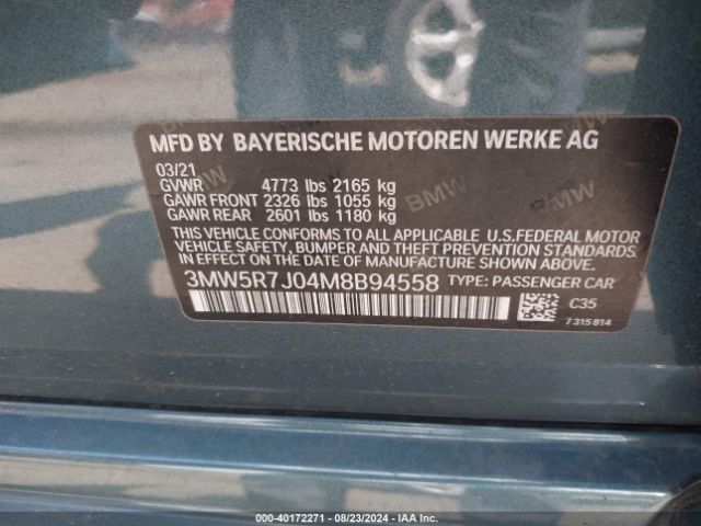 3MW5R7J04M8B94558 BMW 330i Xdrive