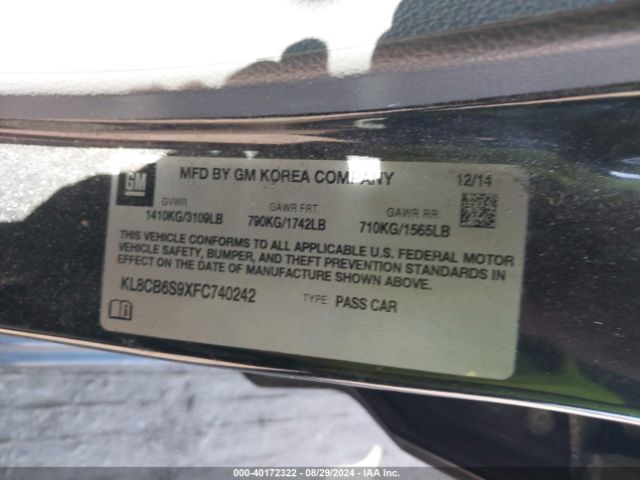 KL8CB6S9XFC740242 Chevrolet Spark Ls Cvt