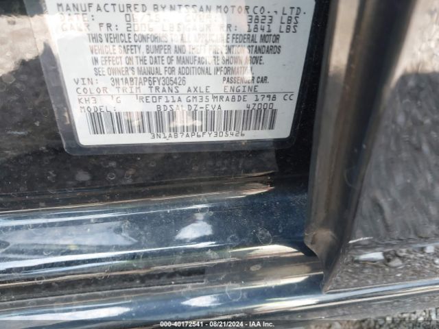 3N1AB7AP6FY305426 Nissan SENTRA SV