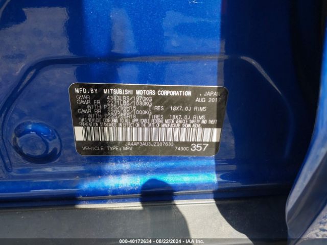 JA4AP3AU3JZ007633 Mitsubishi Outlander Sport Es 2.0