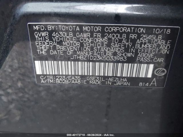 JTHBZ1D23K5033983 Lexus IS 350