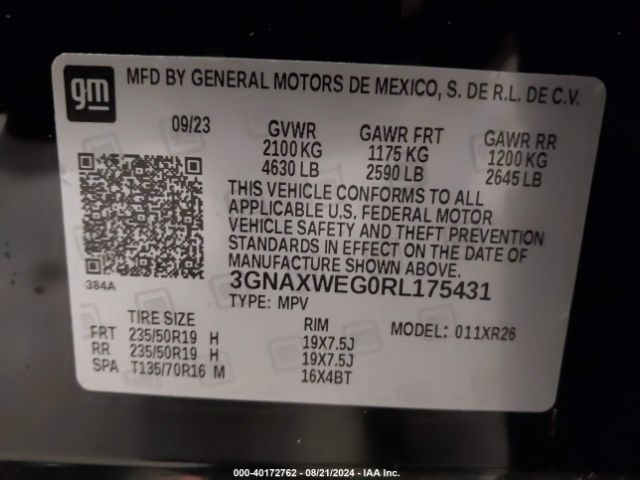 3GNAXWEG0RL175431 Chevrolet Equinox Awd Rs