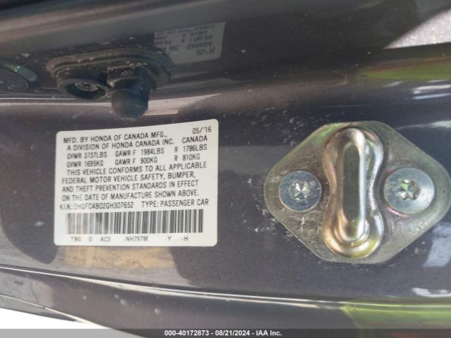 2HGFC4B02GH307652 Honda Civic Lx-p