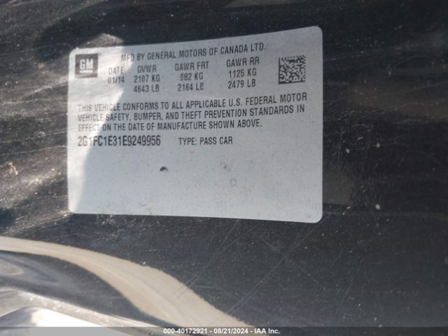 2G1FC1E31E9249956 Chevrolet Camaro 2lt