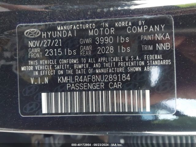 KMHLR4AF8NU289184 Hyundai Elantra N Line