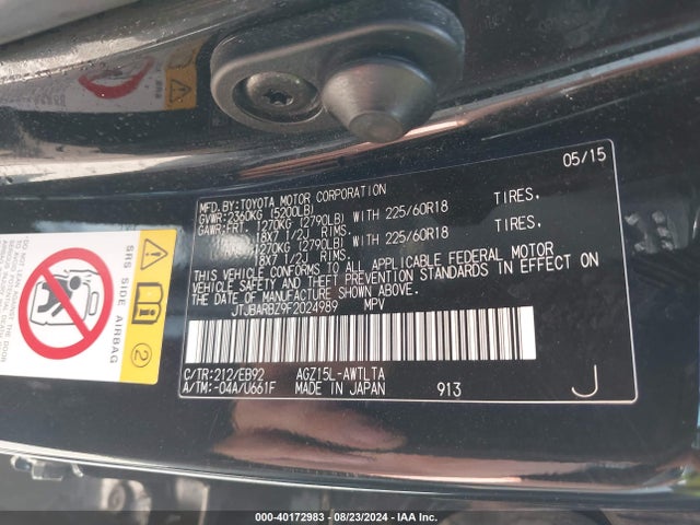 JTJBARBZ9F2024989 Lexus Nx 200t F Sport