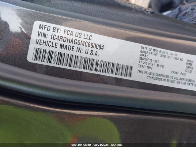 1C4RDHAG6MC660084 Dodge Durango Sxt Rwd