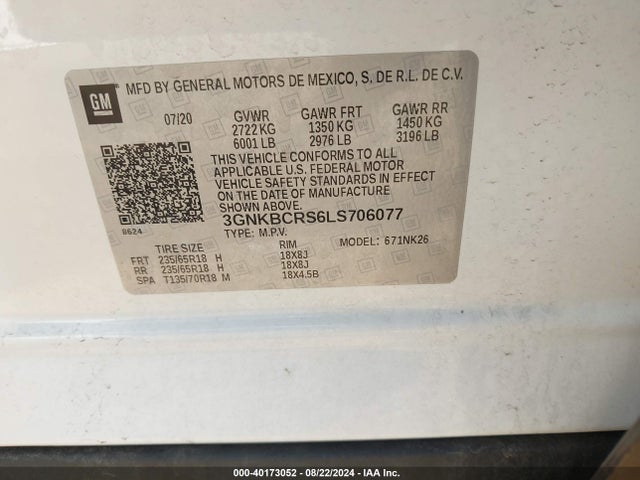 Chevrolet Blazer Fwd 2lt 2020 3GNKBCRS6LS706077 Image 9