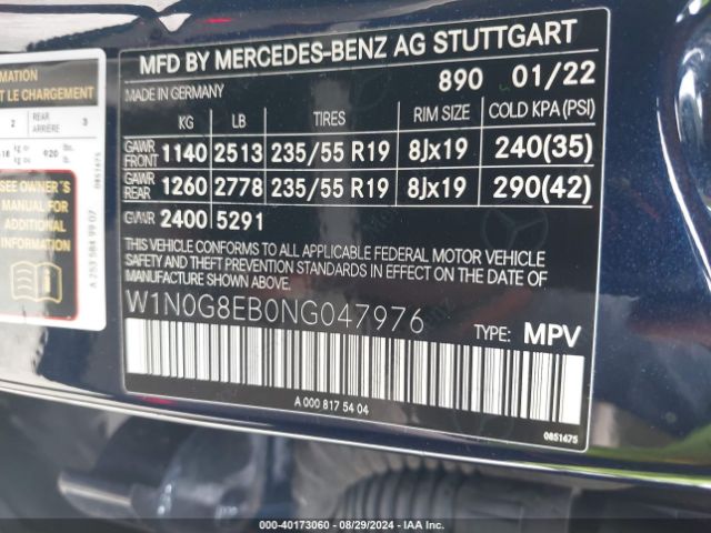 W1N0G8EB0NG047976 Mercedes-Benz Glc 300 4matic Suv