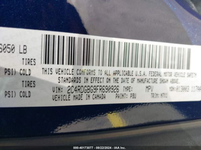 2C4RDGBG9FR690926 Dodge Grand Caravan Se Plus