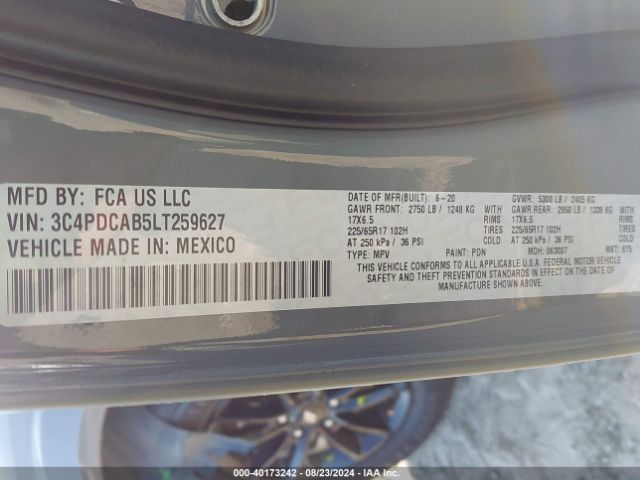 3C4PDCAB5LT259627 Dodge Journey Se Value