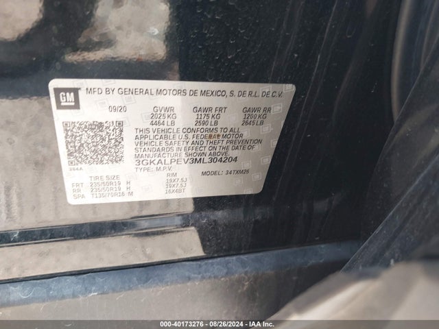 3GKALPEV3ML304204 GMC Terrain Fwd Slt