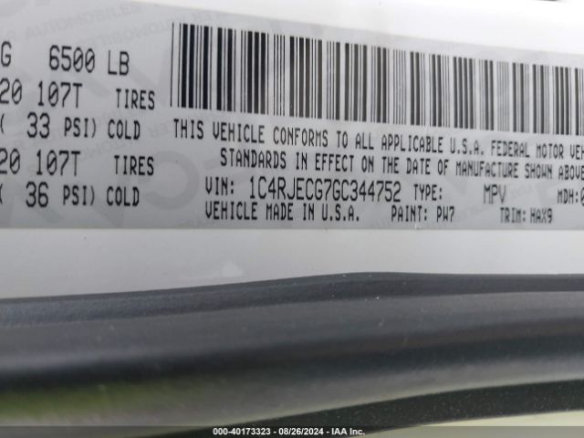 1C4RJECG7GC344752 Jeep Grand Cherokee High Altitude