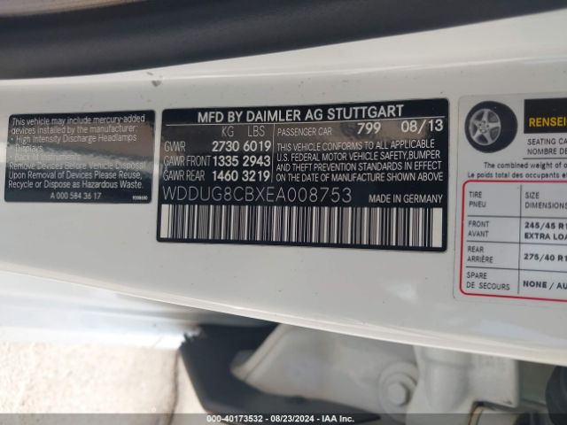 WDDUG8CBXEA008753 Mercedes-Benz S 550