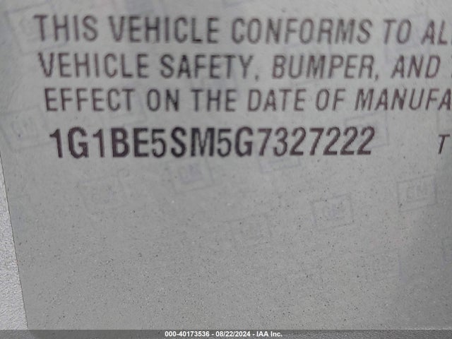 1G1BE5SM5G7327222 Chevrolet Cruze Lt Auto
