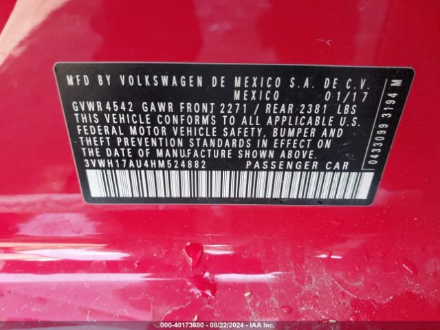 3VWH17AU4HM524882 Volkswagen Golf Alltrack Tsi S/tsi Se/tsi Sel