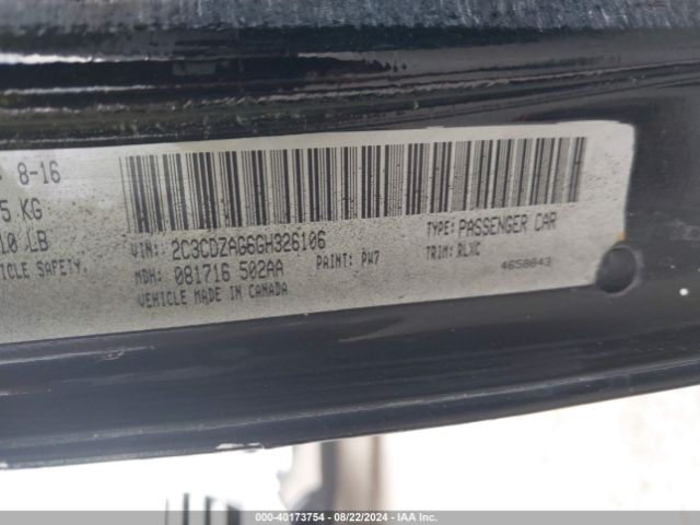 2C3CDZAG6GH326106 Dodge Challenger Sxt Plus