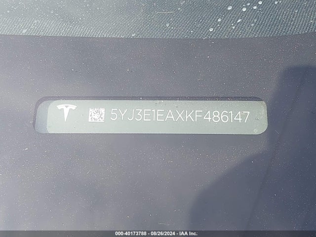 Tesla MODEL 3 2019 5YJ3E1EAXKF486147 Image 9