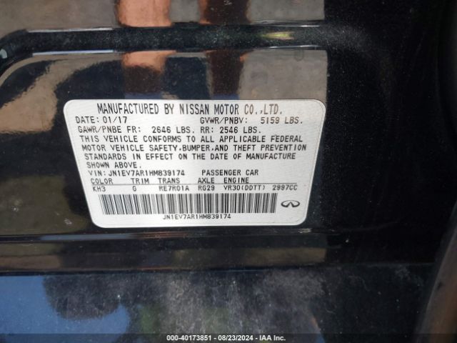 JN1EV7AR1HM839174 Infiniti Q50 3.0t Premium