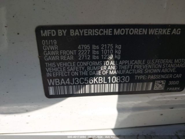 2019 BMW 4 SERIES WBA4J3C56KBL10830 Photo 8