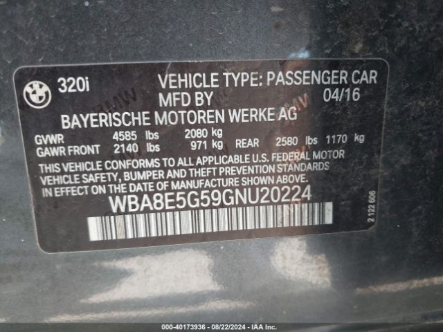 WBA8E5G59GNU20224 BMW 320i Xdrive
