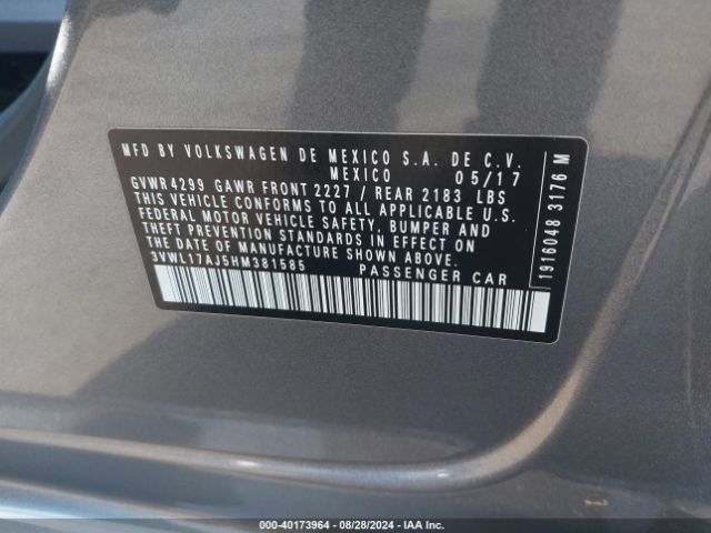 3VWL17AJ5HM381585 Volkswagen Jetta 1.8t Sel/1.8t Sel Premium
