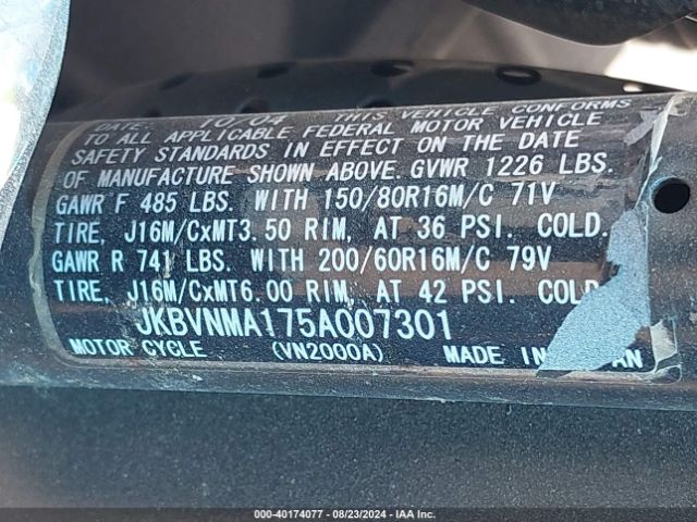 2005 KAWASAKI VN2000 JKBVNMA175A007301 Photo 9