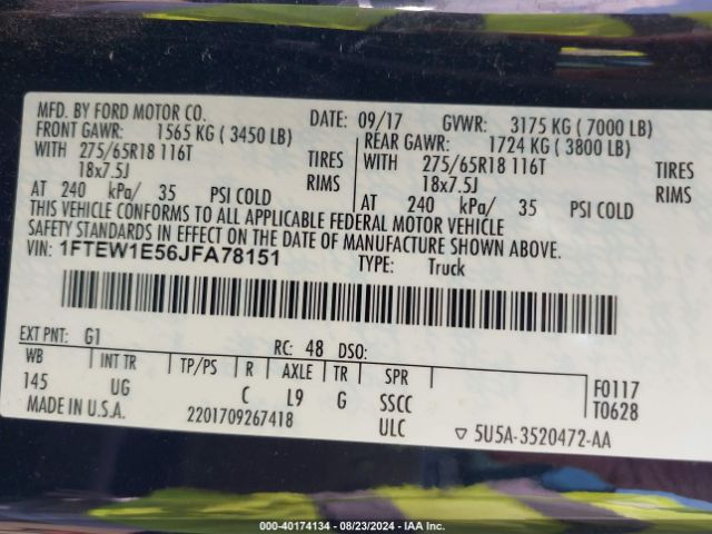 1FTEW1E56JFA78151 Ford F-150 Xlt