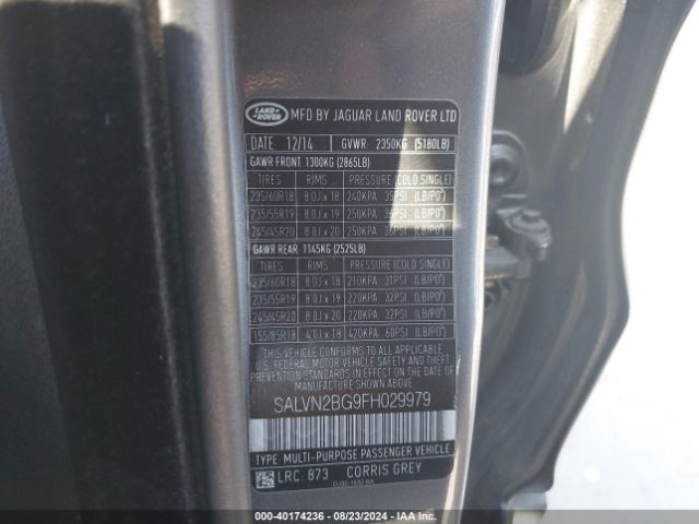 SALVN2BG9FH029979 Land Rover Range Rover Evoque Pure